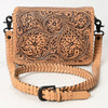 ADBGZ751 Hand Tooled Leather Crossbody Bag - Western Floral Whipstitch Sling