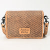 ADBGZ751 Hand Tooled Leather Crossbody Bag - Western Floral Whipstitch Sling