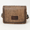 ADBGZ751 Hand Tooled Leather Crossbody Bag - Western Floral Whipstitch Sling