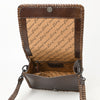 ADBGZ751 Hand Tooled Leather Crossbody Bag - Western Floral Whipstitch Sling