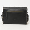ADBGZ752B Black Hand Tooled Leather Crossbody Bag - Western Floral Whipstitch Purse
