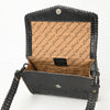 ADBGZ752B Black Hand Tooled Leather Crossbody Bag - Western Floral Whipstitch Purse