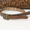 ADBGZ752 Natural Hand Tooled Leather Crossbody Bag - Western Floral Whipstitch Purse