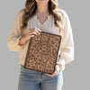 ADBG1184 American Darling Hand Tooled Leather Portfolio Bag -Floral Carved Tablet Sleeve