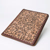 ADBG1184 American Darling Hand Tooled Leather Portfolio Bag -Floral Carved Tablet Sleeve
