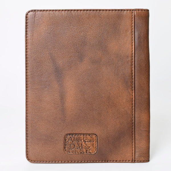 ADBG1184 American Darling Hand Tooled Leather Portfolio Bag -Floral Carved Tablet Sleeve