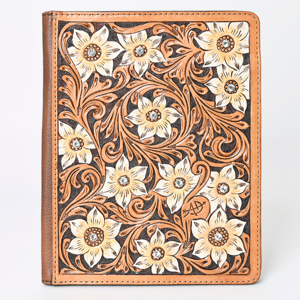 ADBG1185 American Darling Floral Tooled Leather Portfolio Bag -Western Tablet Sleeve