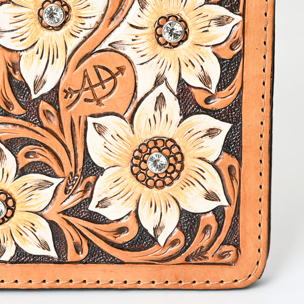 ADBG1185 American Darling Floral Tooled Leather Portfolio Bag -Western Tablet Sleeve