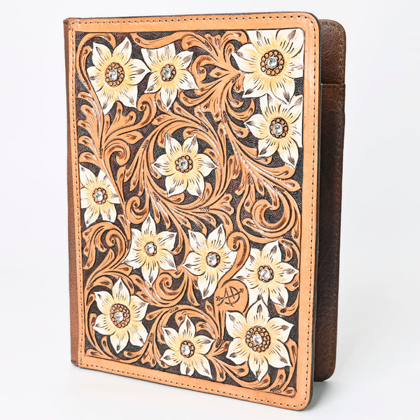 ADBG1185 American Darling Floral Tooled Leather Portfolio Bag -Western Tablet Sleeve