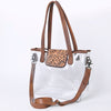 ADBG1186 American Darling Floral Tooled Leather Clear Bag -Western Stadium Tote