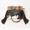 ADBG1187 American Darling Cowhide Fringe Large Crossbody -Tooled Leather & Chain Bag