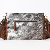 ADBGA388 American Darling Hair-On Cowhide Western Fringe Crossbody with Concho Accents