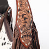 ADBGA390 American Darling Western Tooled Leather Fringe Hobo Bag with Cowhide and Turquoise Arrows