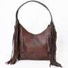 ADBGA391 American Darling Hair-On Cowhide Fringe Hobo Bag Hand Tooled Genuine Leather