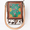 ADBGA392 American Darling Hair-On Cowhide Hand Tooled Genuine Leather Messenger Bag