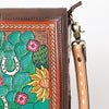 ADBGA392 American Darling Hair-On Cowhide Hand Tooled Genuine Leather Messenger Bag