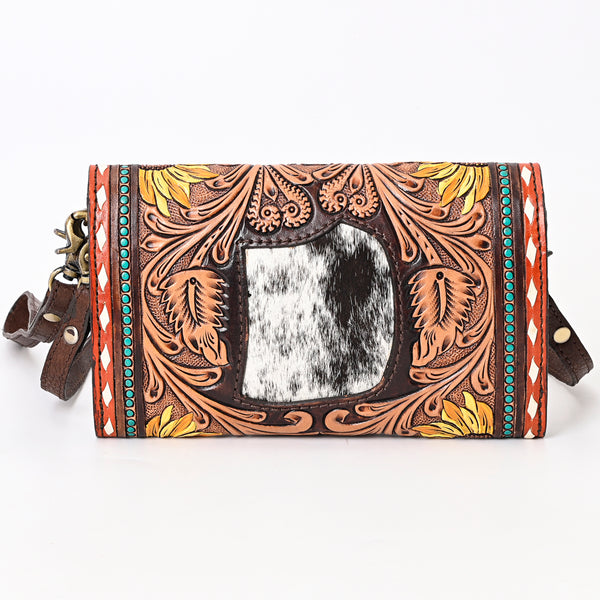 ADBGA393 American Darling Hand Tooled Floral Carved Genuine Leather Small Cross body Bag