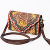 ADBGA393 American Darling Hand Tooled Floral Carved Genuine Leather Small Cross body Bag