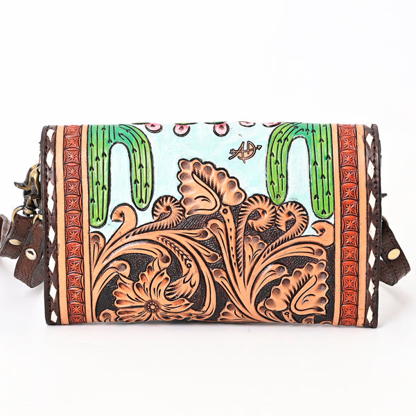 ADBGA393 American Darling Hand Tooled Floral Carved Genuine Leather Small Cross body Bag