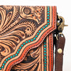 ADBGA393 American Darling Hand Tooled Floral Carved Genuine Leather Small Cross body Bag