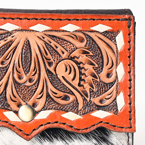 ADBGA394 American Darling Hair-On Cowhide Hand Tooled Genuine Leather Coin Purse