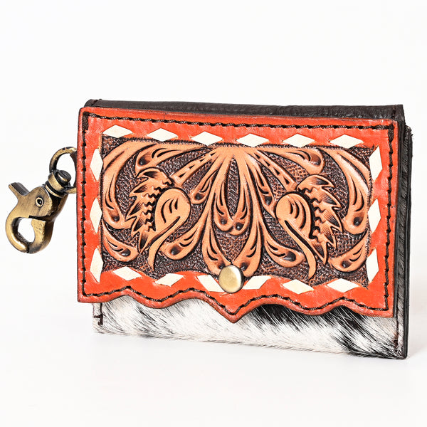 ADBGA394 American Darling Hair-On Cowhide Hand Tooled Genuine Leather Coin Purse