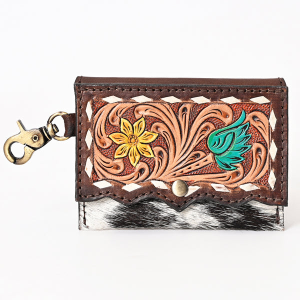 ADBGA394 American Darling Hair-On Cowhide Hand Tooled Genuine Leather Coin Purse