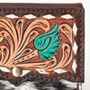 ADBGA394 American Darling Hair-On Cowhide Hand Tooled Genuine Leather Coin Purse