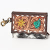 ADBGA394 American Darling Hair-On Cowhide Hand Tooled Genuine Leather Coin Purse