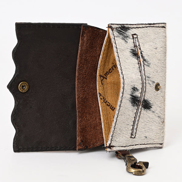 ADBGA394 American Darling Hair-On Cowhide Hand Tooled Genuine Leather Coin Purse