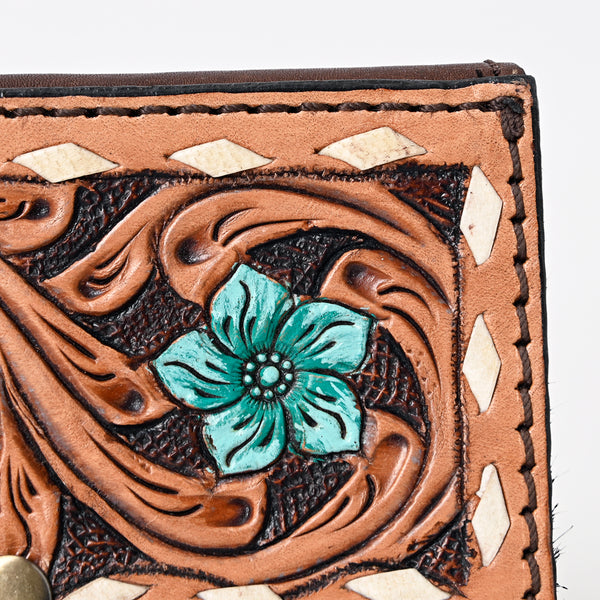 ADBGA394 American Darling Hair-On Cowhide Hand Tooled Genuine Leather Coin Purse