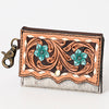 ADBGA394 American Darling Hair-On Cowhide Hand Tooled Genuine Leather Coin Purse