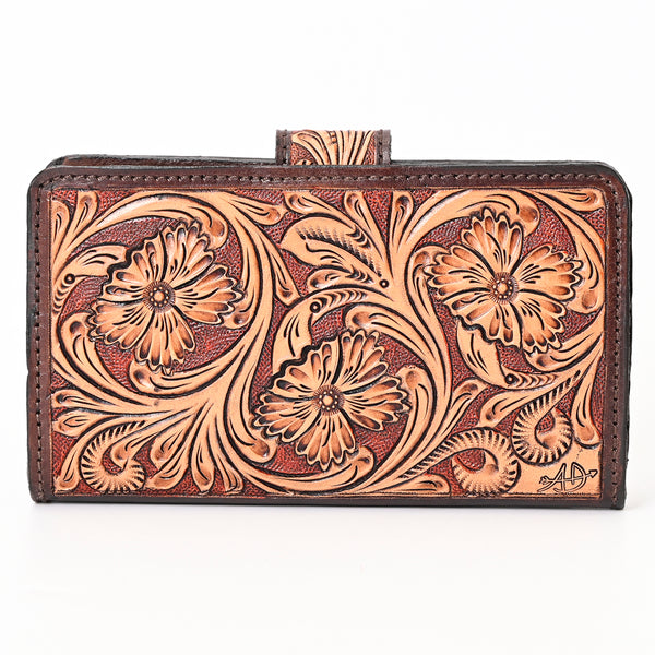 ADBGA397 American Darling Hand Tooled Floral Carved Genuine Leather Clutch Bag