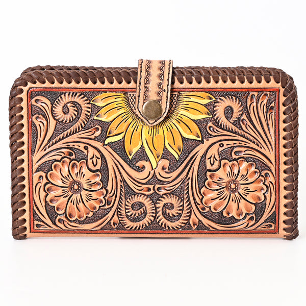 ADBGA398 American Darling Braided Hand Tooled Genuine Leather Clutch Bag