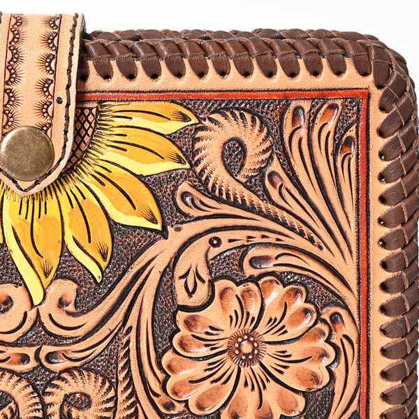 ADBGA398 American Darling Braided Hand Tooled Genuine Leather Clutch Bag