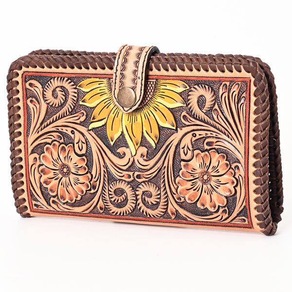 ADBGA398 American Darling Braided Hand Tooled Genuine Leather Clutch Bag