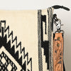 ADBG298 American Darling Large Cross body Bag - Hand Tooled Floral Leather & Woven Saddle Blanket Purse