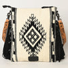 ADBG298 American Darling Large Cross body Bag - Hand Tooled Floral Leather & Woven Saddle Blanket Purse