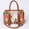 ADBG230 American Darling Western Tote Bag - Handcrafted Hair-On Cowhide & Hand-Tooled Leather