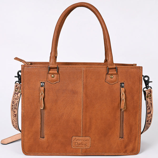 ADBG230 American Darling Western Tote Bag - Handcrafted Hair-On Cowhide & Hand-Tooled Leather