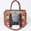 ADBG230 American Darling Western Tote Bag - Handcrafted Hair-On Cowhide & Hand-Tooled Leather