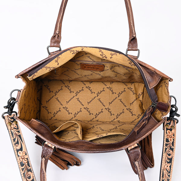 ADBG230 American Darling Western Tote Bag - Handcrafted Hair-On Cowhide & Hand-Tooled Leather