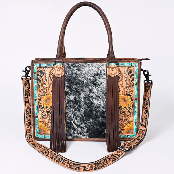 ADBG230 American Darling Western Tote Bag - Handcrafted Hair-On Cowhide & Hand-Tooled Leather