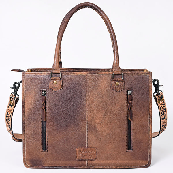 ADBG230 American Darling Western Tote Bag - Handcrafted Hair-On Cowhide & Hand-Tooled Leather