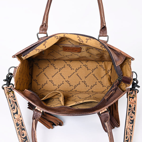 ADBG230 American Darling Western Tote Bag - Handcrafted Hair-On Cowhide & Hand-Tooled Leather