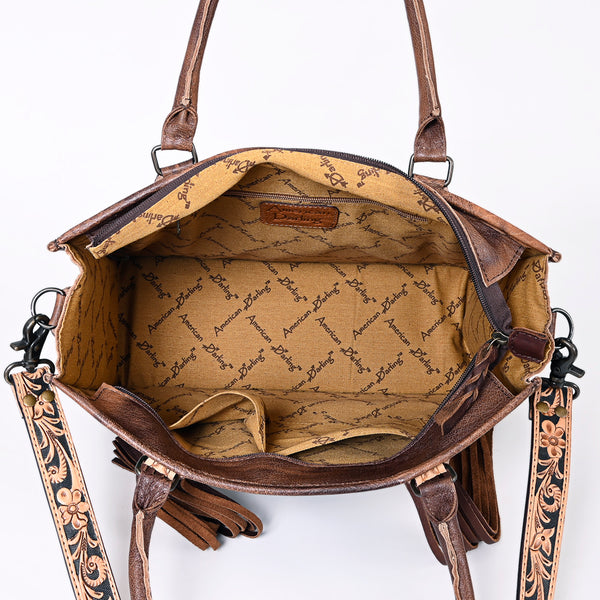 ADBG230 American Darling Western Tote Bag - Handcrafted Hair-On Cowhide & Hand-Tooled Leather