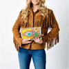 ADBG1189 American Darling Western Organizer Bag Hand Tooled Leather Saddle Blanket