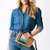 ADBG1189 American Darling Western Organizer Bag Hand Tooled Leather Saddle Blanket