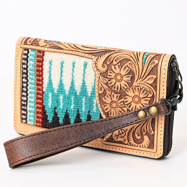 ADBG1189 American Darling Western Organizer Bag Hand Tooled Leather Saddle Blanket