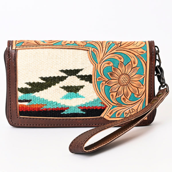 ADBG1189 American Darling Western Organizer Bag Hand Tooled Leather Saddle Blanket